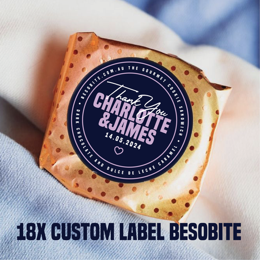 18x Custom Label Besobite - (Milk or Dark Choc + Dulce De Leche)